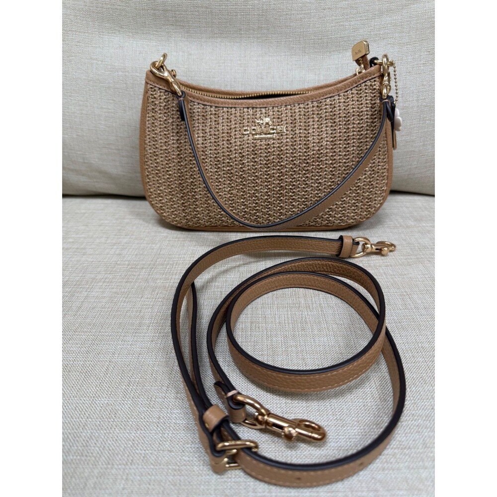 Coach Teri Raffia/Straw Shoulder Bag - NWT